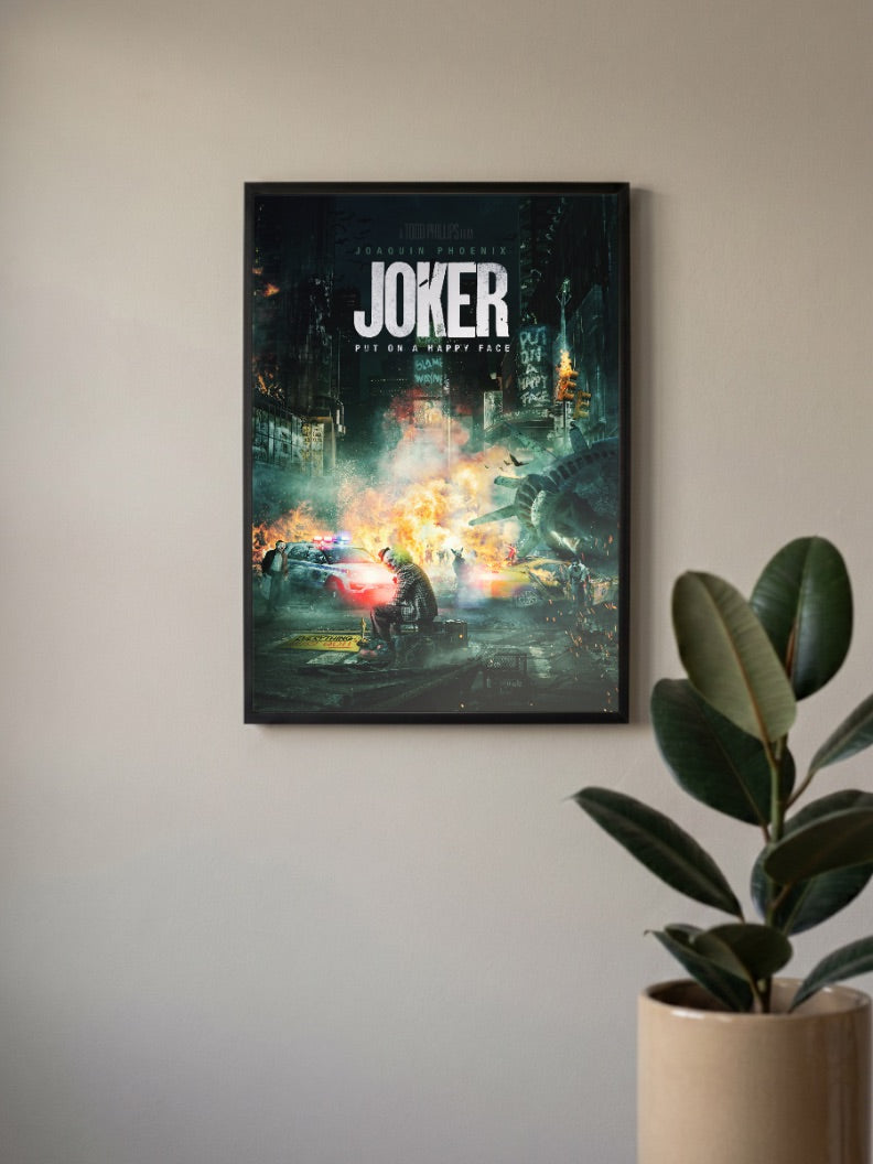 Joker City Riot Scene Hollywood Movie Poster