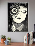 Junji Ito Eye Illustration Horror Poster