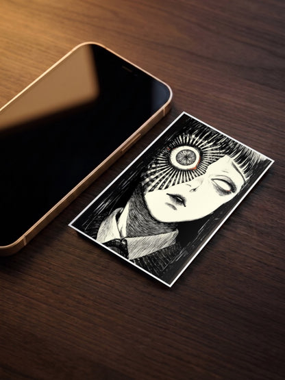 Junji Ito Eye Illustration Horror Poster