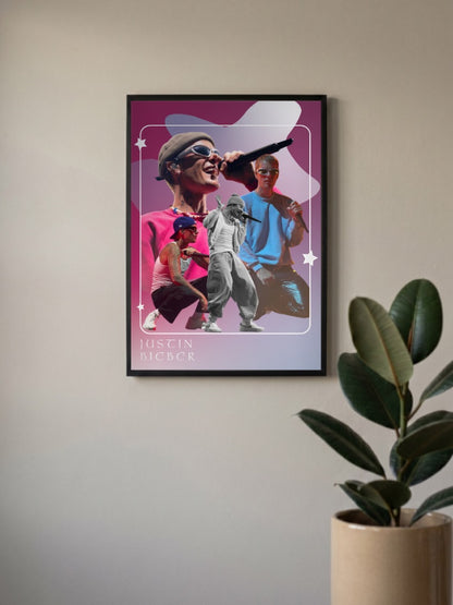 Justin Bieber Photo Collage Singers Poster