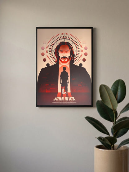 John Wick Bullet Halo Art Hollywood Movie Poster