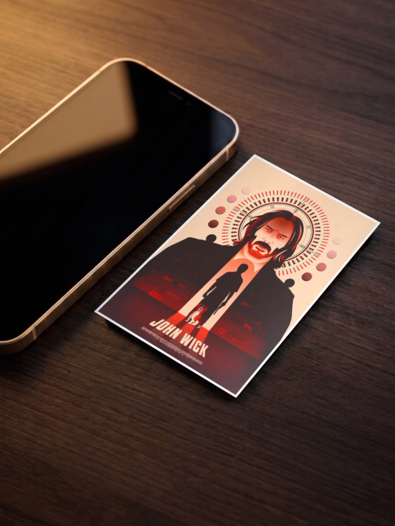 John Wick Bullet Halo Art Hollywood Movie Poster