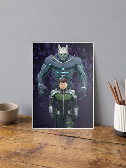 Kafka And Kaiju No8 Form Anime Poster