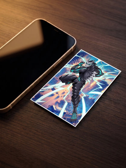 Kaiju No8 Running Pose Anime Poster as a pocket poster, sized to fit behind a phone case