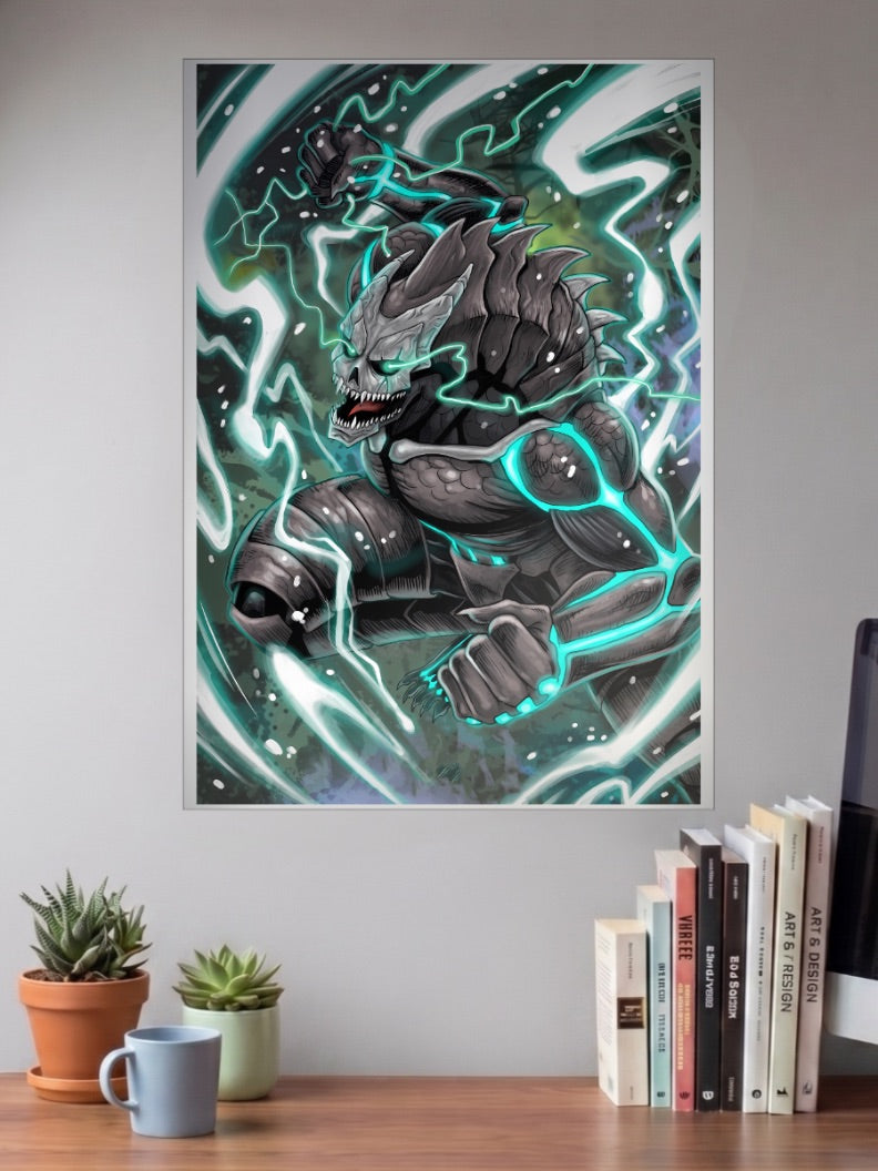 Kaiju No8 Crouching Pose Anime Poster