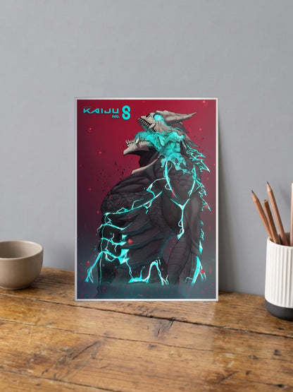 Kaiju No8 Red Portrait Anime Poster