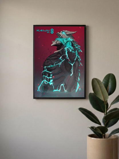 Kaiju No8 Red Portrait Anime Poster
