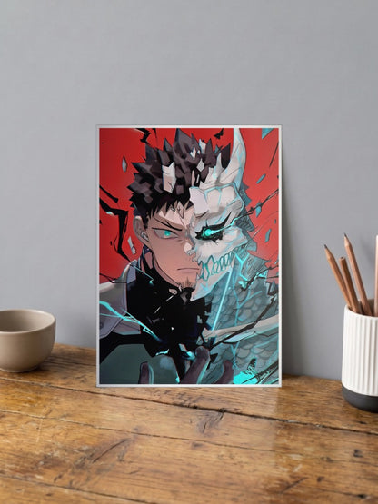 Kafka Kaiju No8 Split Face Anime Poster