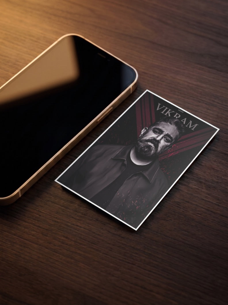 Agent Vikram Portrait Kollywood Movie Poster