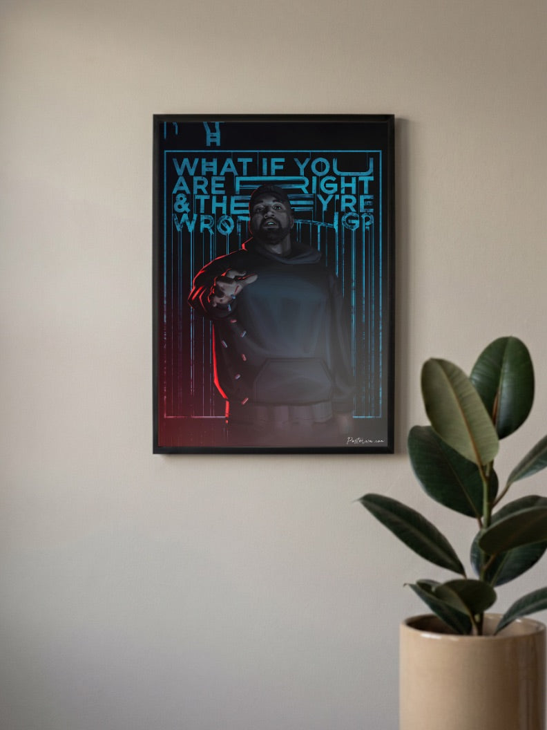 Kanye West Right Or Wrong Singers Poster