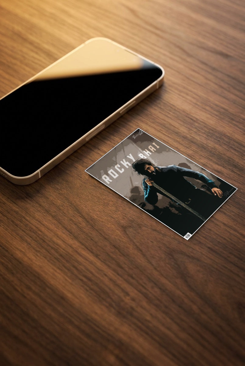 Kgf Rocky Bhai Sandalwood Movie Poster as a pocket poster, sized to fit behind a phone case