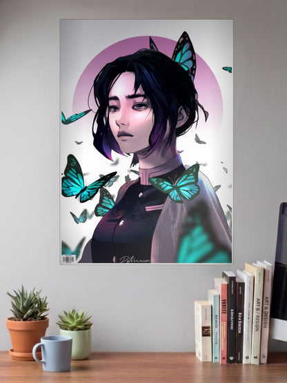 Shinobu Kocho Butterfly Portrait Anime Poster