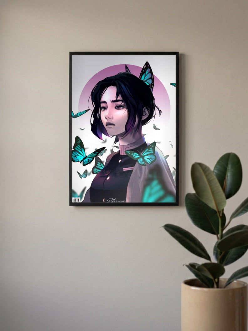 Shinobu Kocho Butterfly Portrait Anime Poster