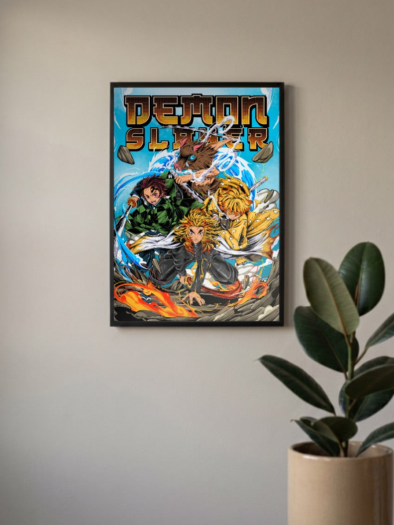 Demon Slayer Cast Group Anime Poster