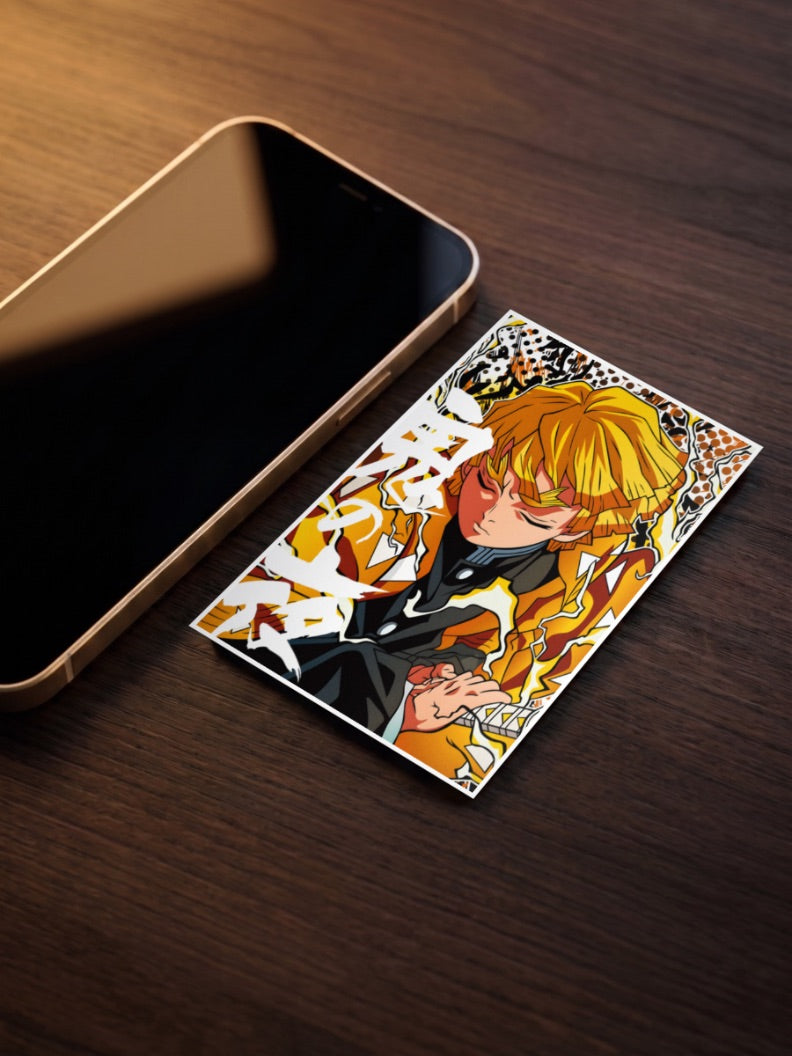 Zenitsu Agatsuma Golden Portrait Anime Poster
