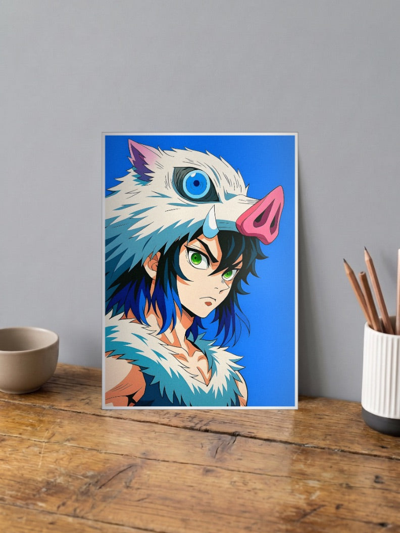 Inosuke Hashibira Boar Mask Anime Poster