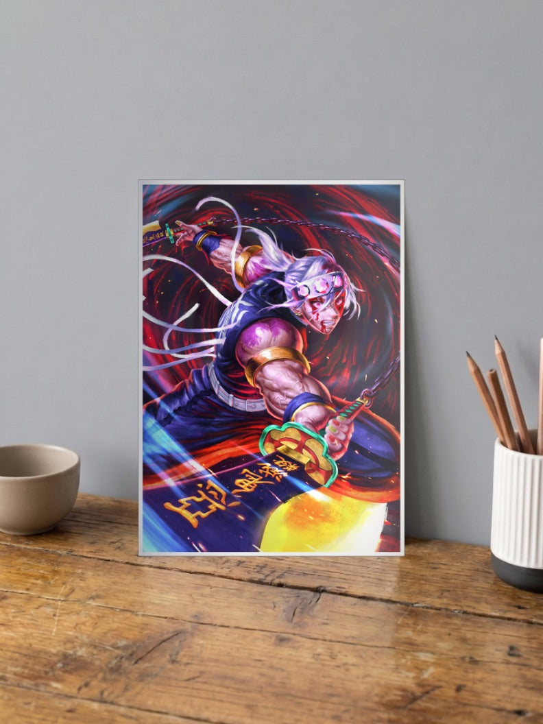 Tengen Uzui Action Pose Anime Poster