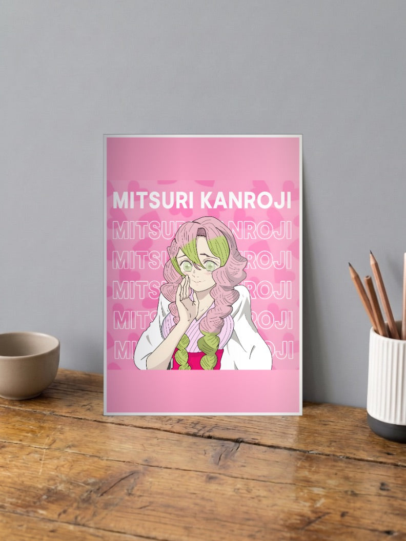 Mitsuri Kanroji Name Art Anime Poster