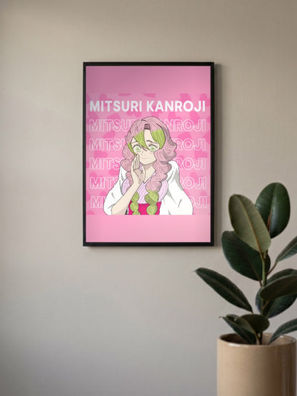 Mitsuri Kanroji Name Art Anime Poster