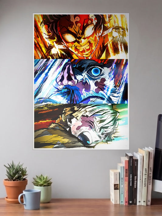 Tanjiro Triple Team Poster