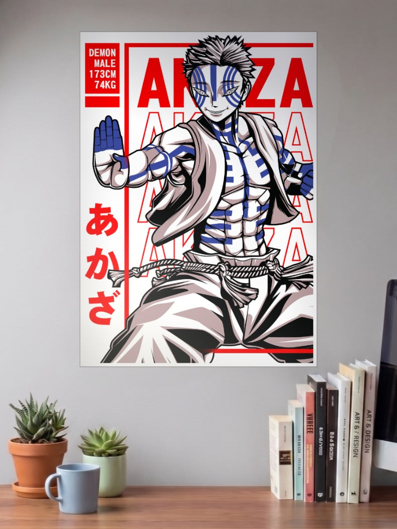 Akaza Demon slayer Poster