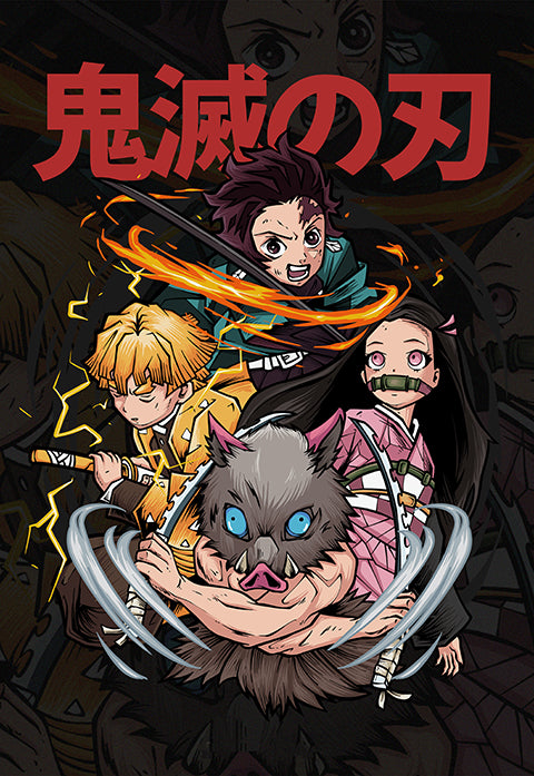 Tanjori X Inosuke X Zenitsu X Nezuko Poster