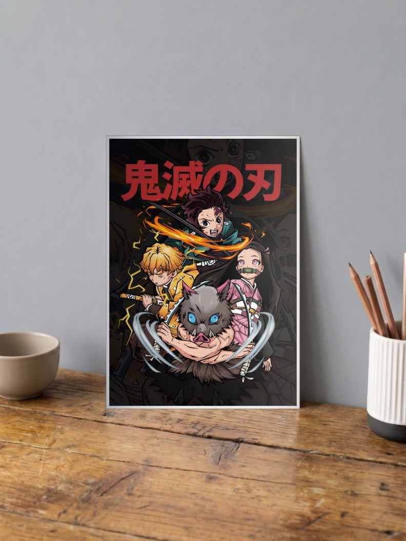 Tanjori X Inosuke X Zenitsu X Nezuko Poster