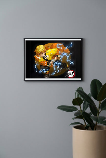 Zenitsu Demon Slayer Anime Poster