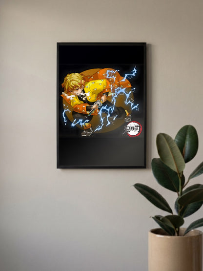 Zenitsu Agatsuma Thunder Strike Anime Poster