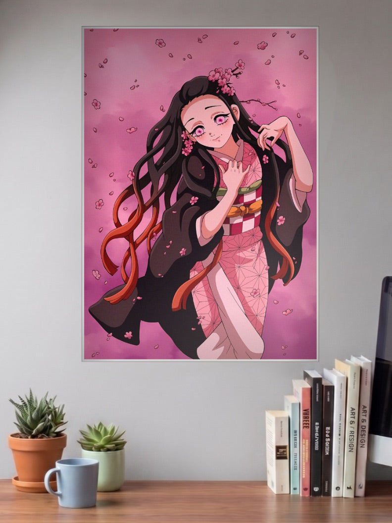 Nezuko Kamado Cherry Blossom Anime Poster