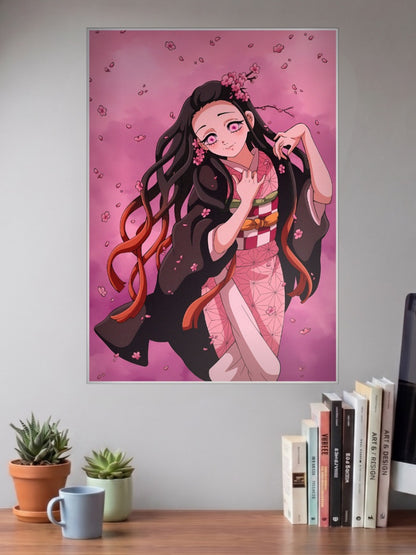 Nezuko Kamado Cherry Blossom Anime Poster