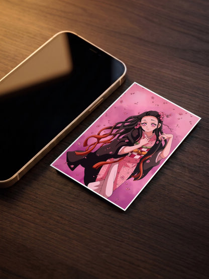 Nezuko Kamado Cherry Blossom Anime Poster