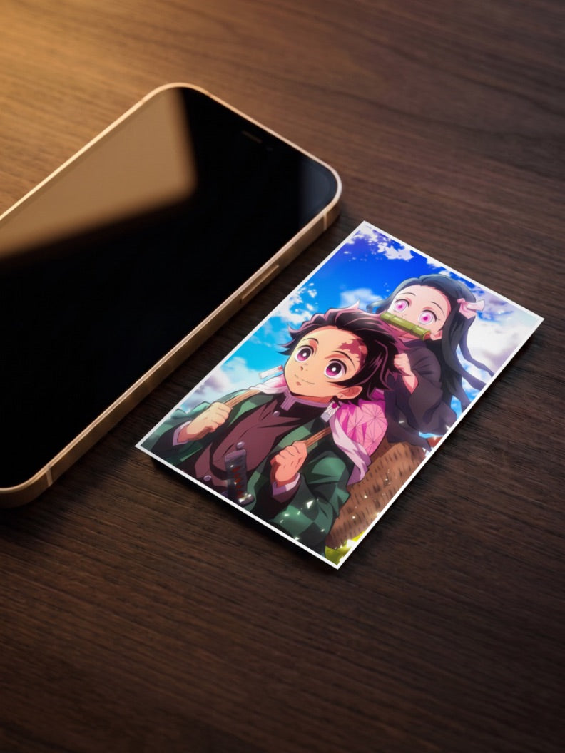 Tanjiro Carrying Nezuko Scene Anime Poster