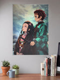Tanjiro And Nezuko Forest Scene Anime Poster