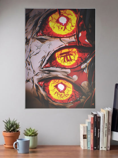 Demon Slayer Glowing Eyes Art Anime Poster
