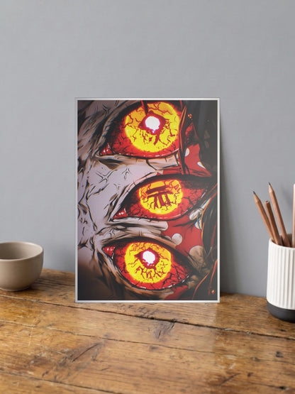 Demon Slayer Glowing Eyes Art Anime Poster