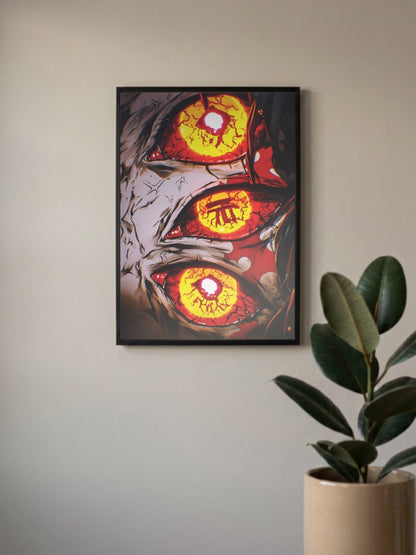 Demon Slayer Glowing Eyes Art Anime Poster