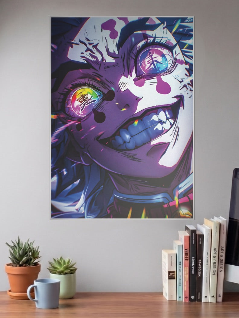 Demon Eyes Kanji Portrait Anime Poster