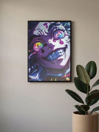 Demon Eyes Kanji Portrait Anime Poster