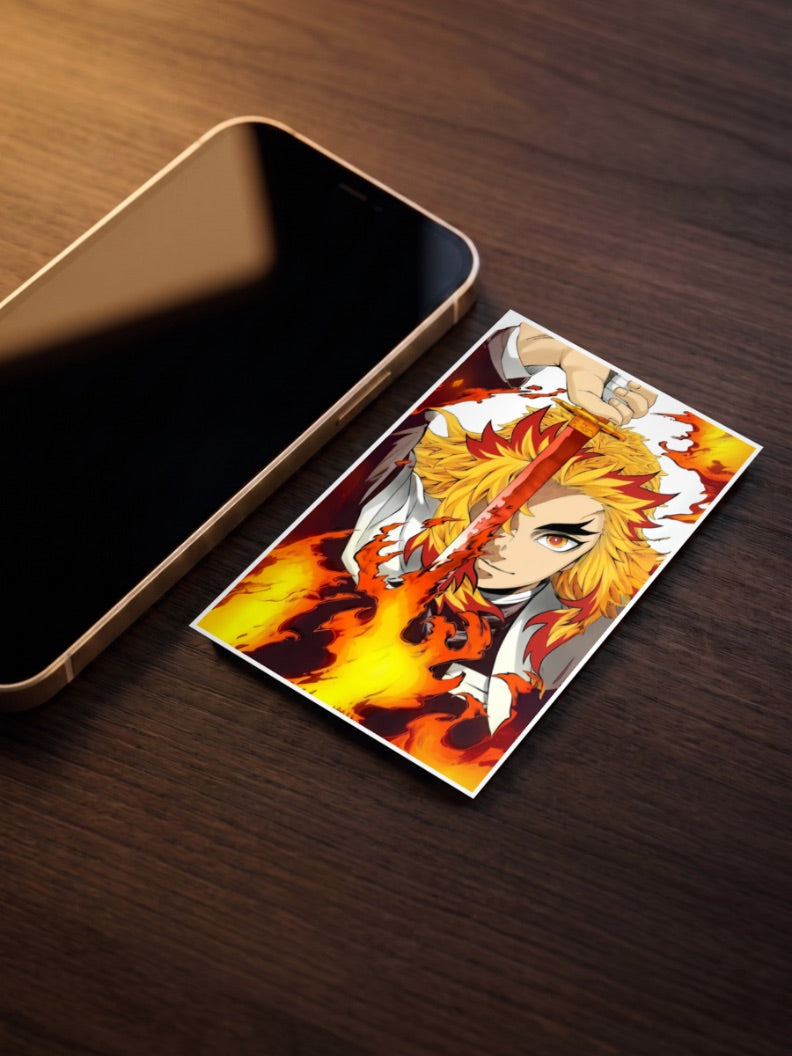 Kyojuro Rengoku Flame Sword Anime Poster
