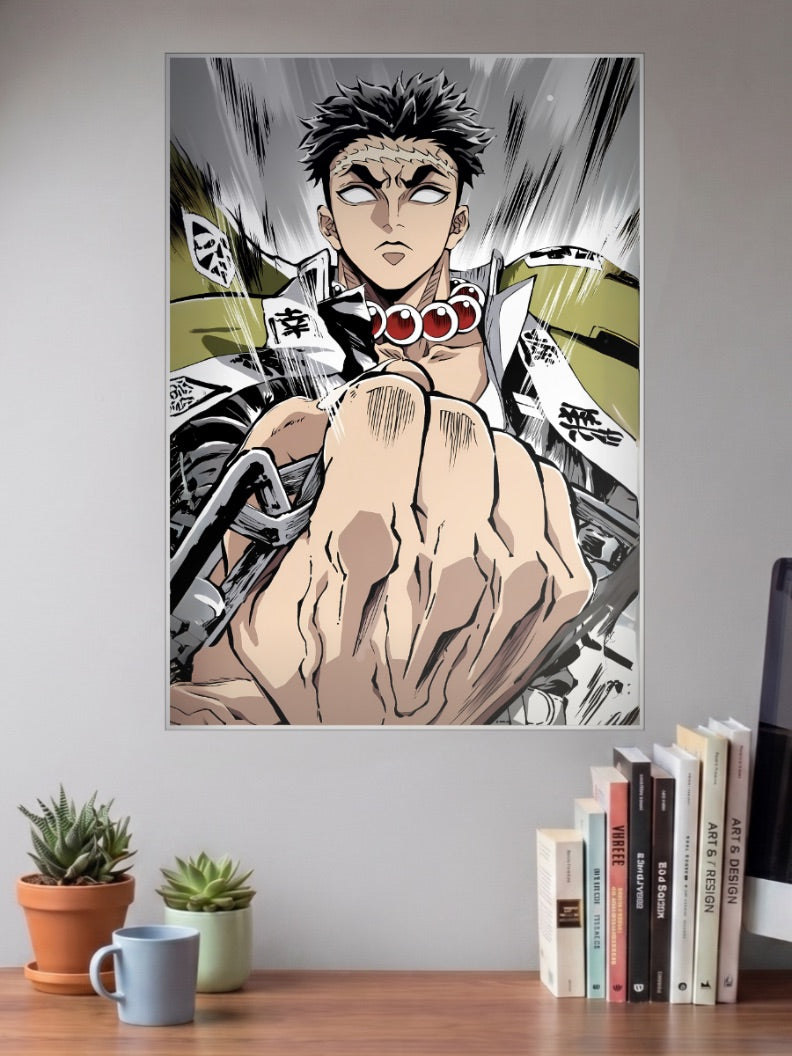 Gyomei Himejima Fist Pose Anime Poster