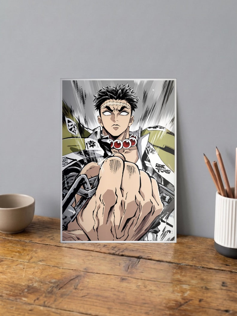 Gyomei Himejima Fist Pose Anime Poster