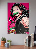 Nezuko Kamado Angry Fist Anime Poster