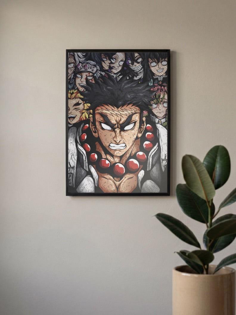 Gyomei Himejima Hashira Portrait Anime Poster