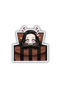 Nezuko kamado Peep from Box Sticker