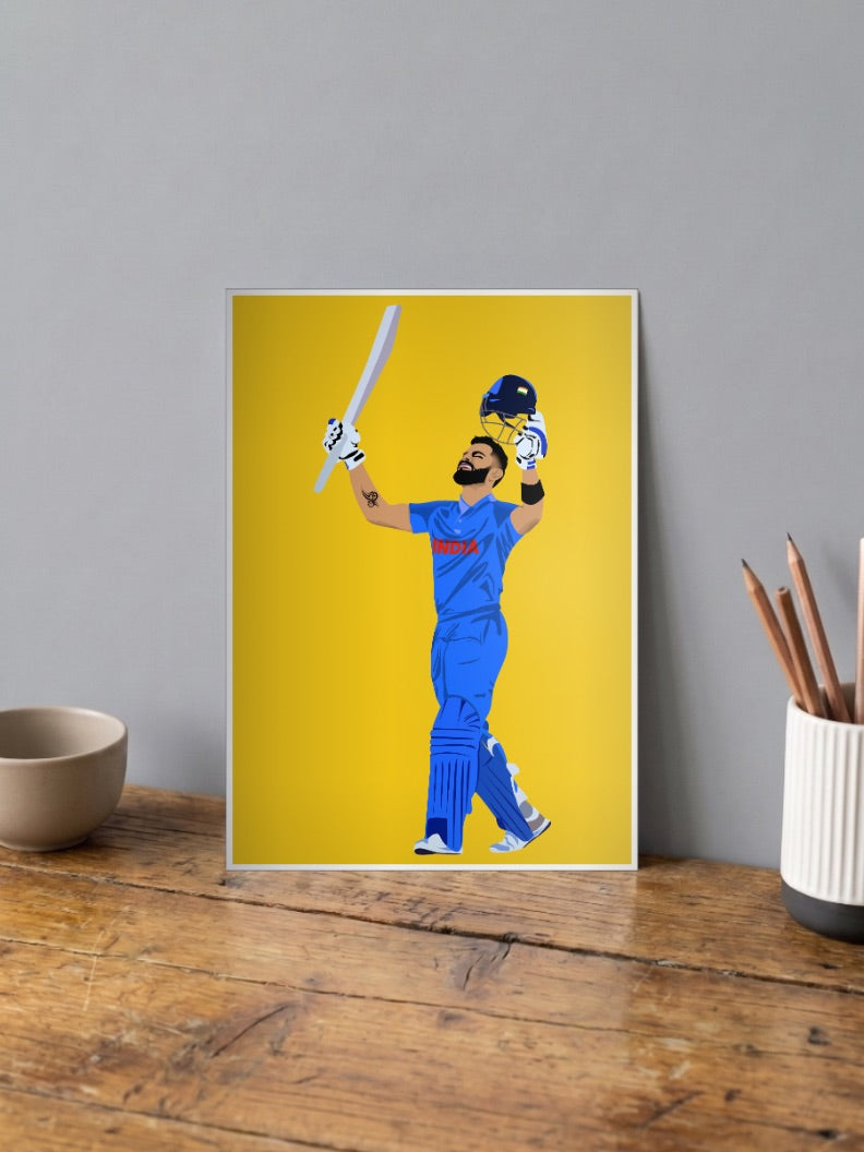 Virat Kohli Century Poster