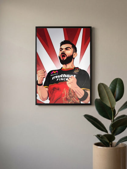 Virat Kohli RCB Roar Pose IPL Poster