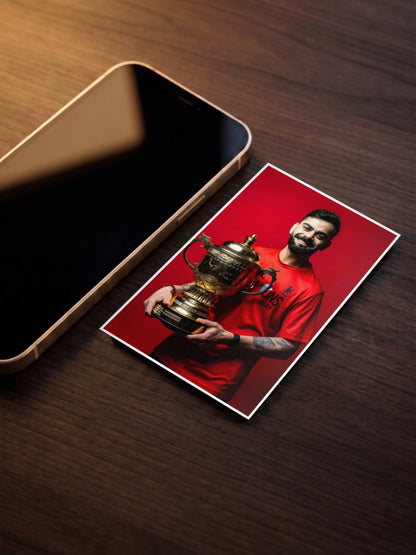 Virat Kohli RCB Trophy 2025 IPL Poster