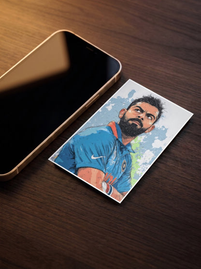Virat Kohli Painted Portrait Cricket Poster