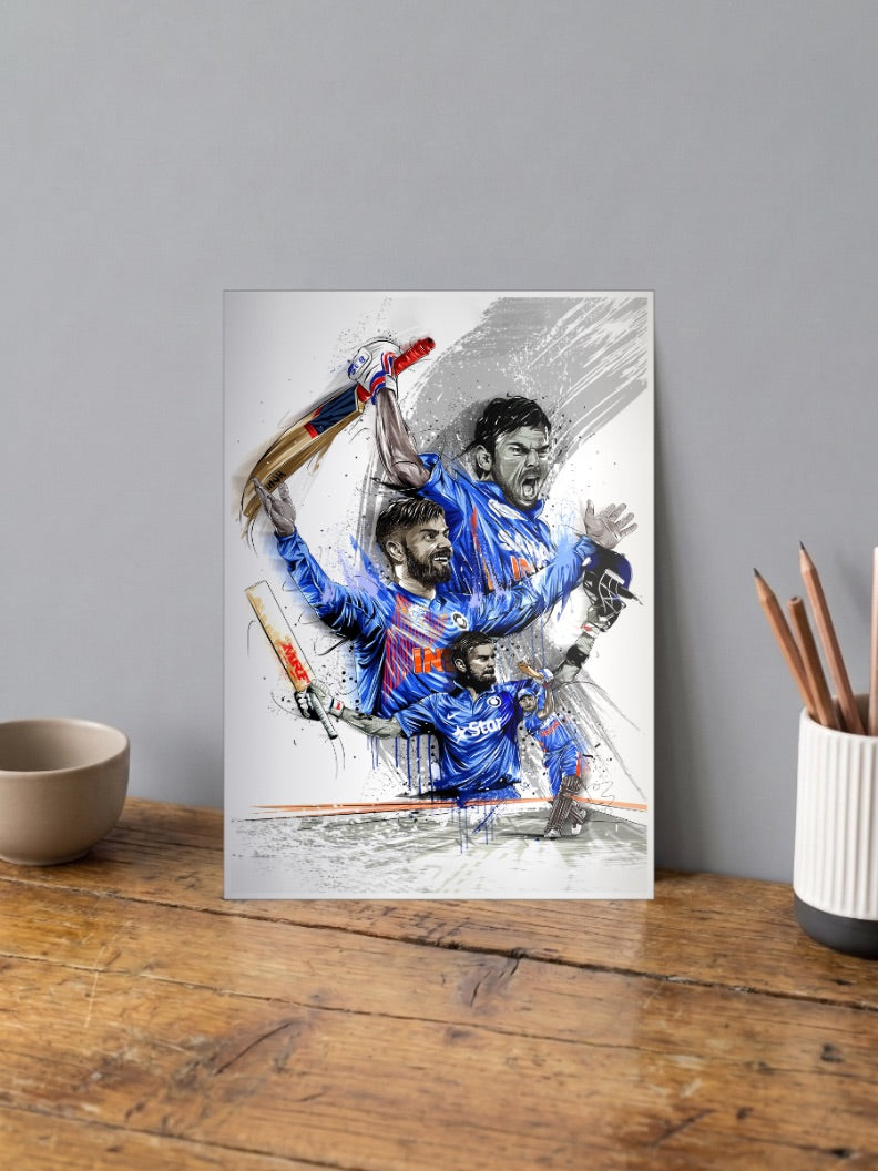 Virat Kohli Batting Collage Cricket Poster